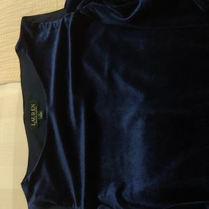 Lauren Ralph Lauren Velvet cocktail dress in Navy Blue